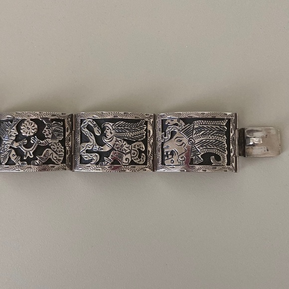 Silver bracelet Made in Mexico, great vintage condition - Picture 5 of 8